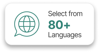 select 80+ languages